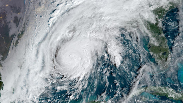 Hurricane Zeta churns in the Gulf of Mexico in a satellite image captured at 9:51 a.m. ET on October 28, 2020. 