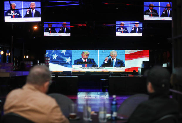 Americans Watch Final Presidential Debate Between Donald Trump And Joe Biden 
