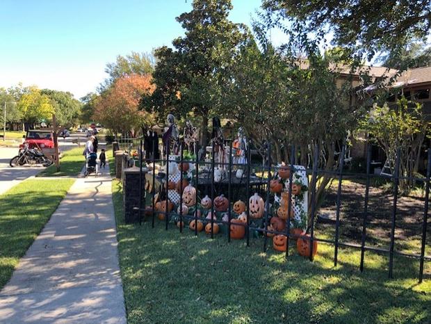 Plano home decorated for Halloween 