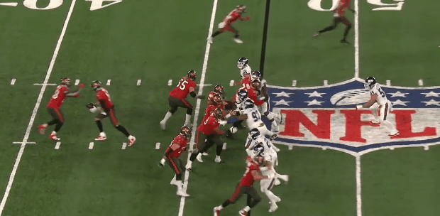 Brady incomplete to Evans 