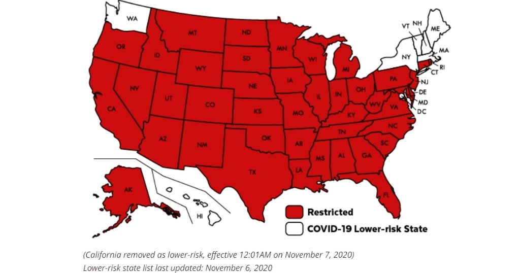 Massachusetts Travel Restrictions One More State Removed From Exempt List CBS Boston
