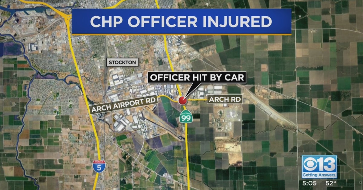 CHP Officer Hurt In Rollover Crash Along Highway 99 - CBS Sacramento