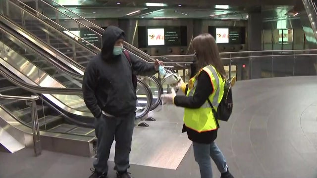 MTA Mask Handout In Subway 