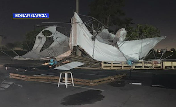 anaheim church wind tent damage 
