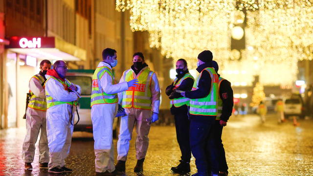 Site where a car crashed into pedestrians in Trier 