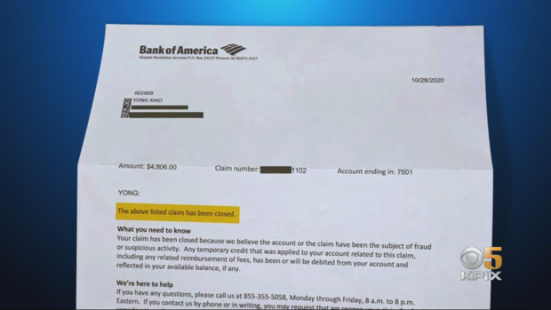 bank of america edd scam claim closed 