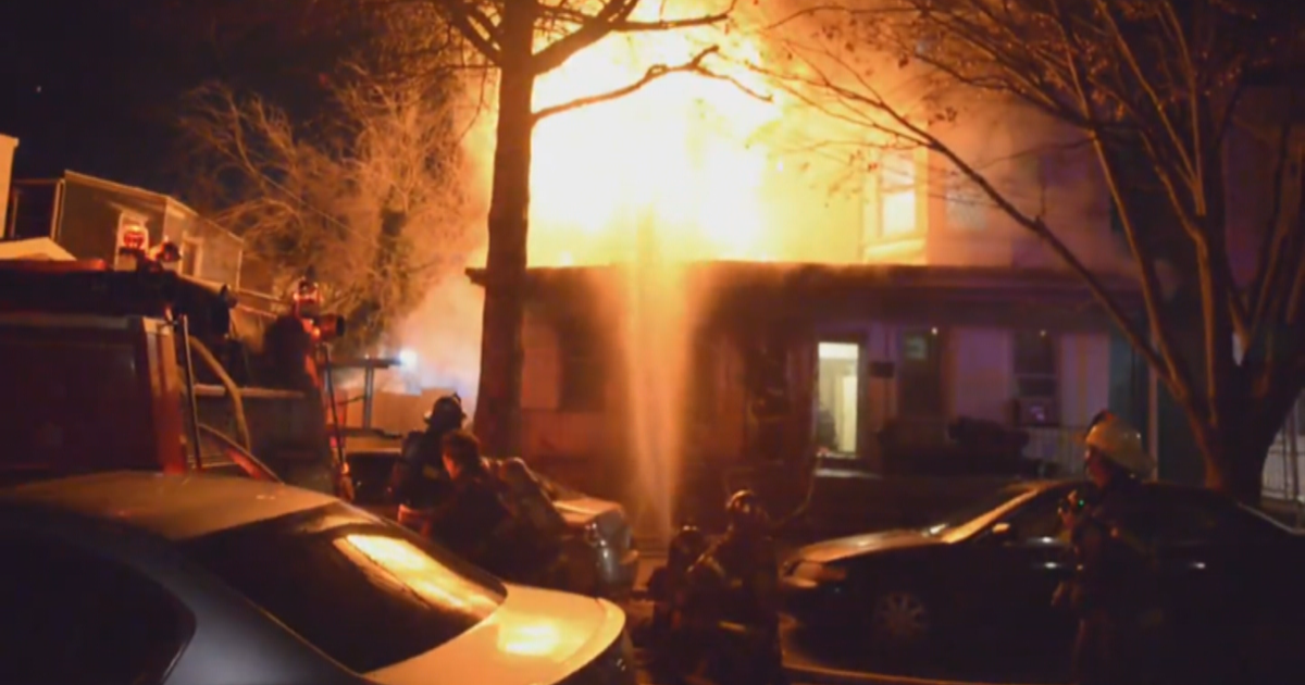 Firefighter Injured Battling 2-Alarm House Fire In Trenton - CBS ...
