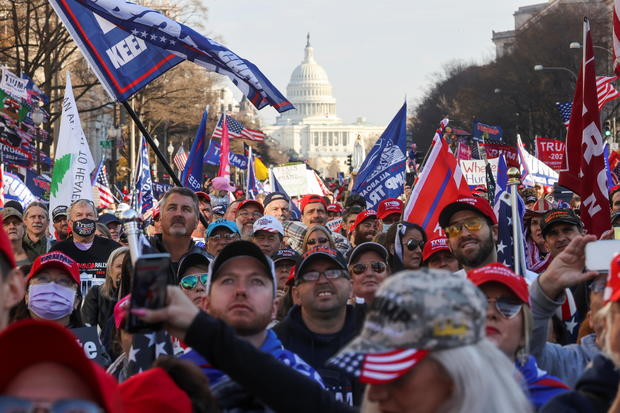 People take part in a rally to protest the results of the election, in Washington 