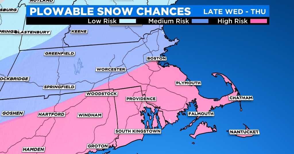 Chance For Plowable Snow Across Much Of New England Beginning Wednesday ...