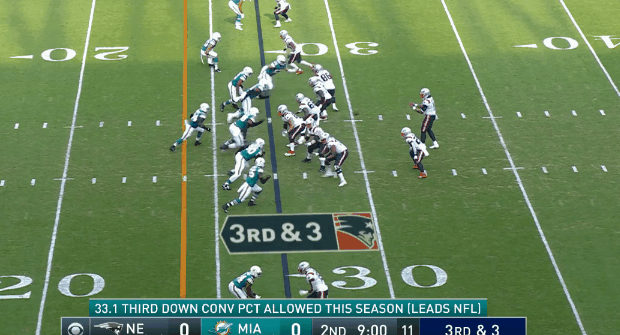 Cam Newton incomplete to N'Keal Harry 