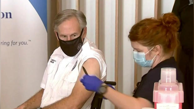 Gov. Greg Abbott receives the COVID-19 vaccine 