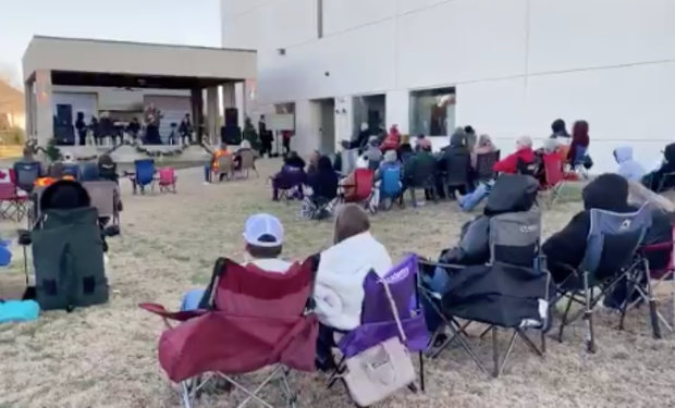 Bear Valley Community Church outdoor Christmas Eve service 