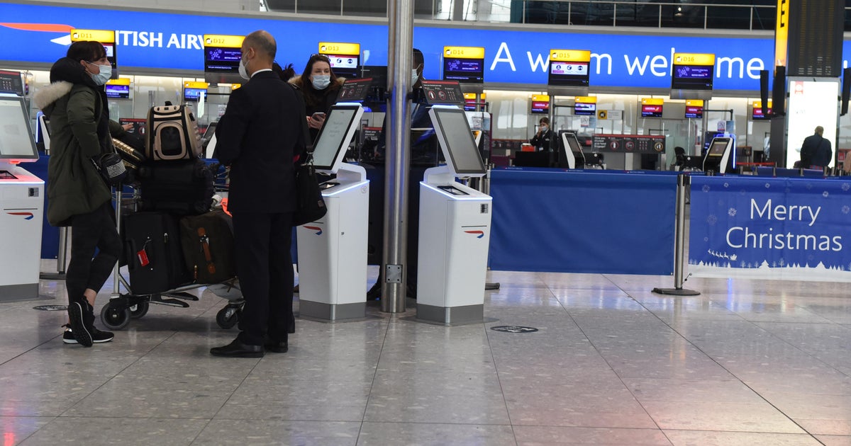 U.S. to require COVID19 tests for airline passengers from U.K. CBS News