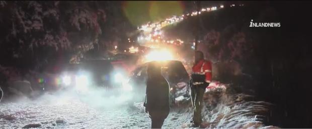 Heavy Snow Strands About 100 Cars On Mount Baldy 