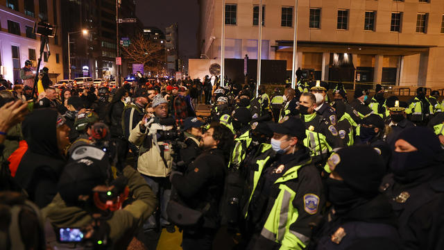 Trump supporters gather by the BLM Plaza in D.C 