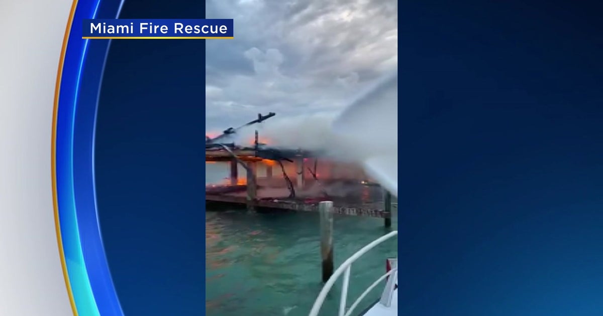 One Of Seven Remaining Iconic Stiltsville Homes Goes Up In Flames CBS