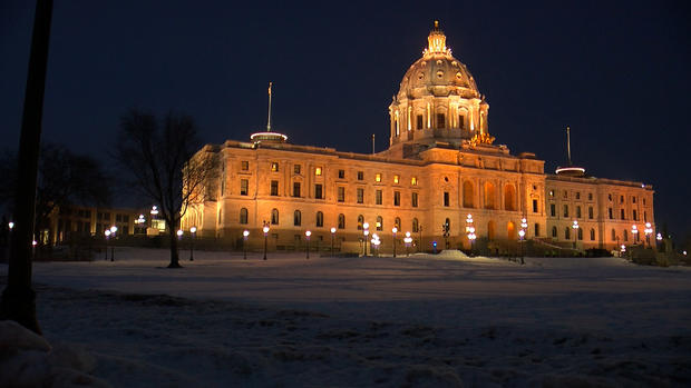 Minnesota State Capitol Winter Night 