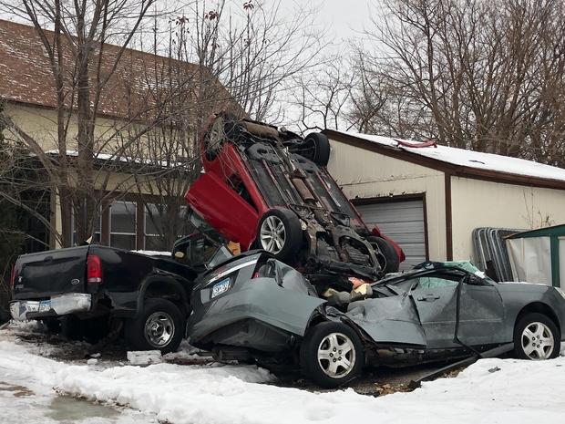 Car Flips, Crashes In South Minneapolis 