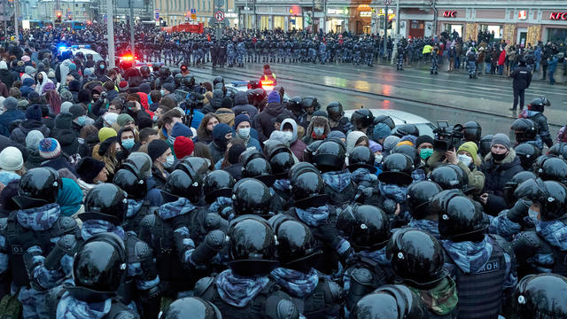 National Guard forces block the street during the 