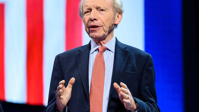 Former U.S. Senator Joe Lieberman (I-CT) seen speaking 