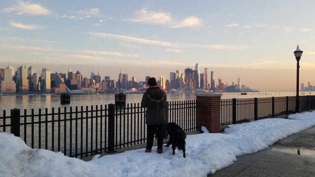 Sunset during winter in New York 