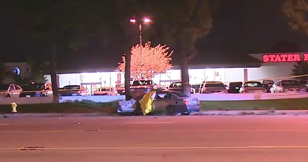 Man Killed After Car Slams Into Tree In Rowland Heights - CBS Los Angeles