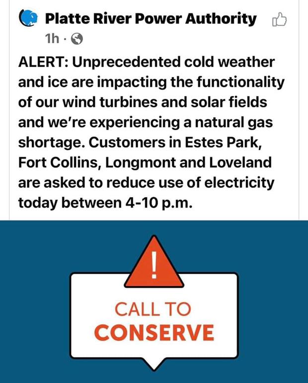 Power Conservation Alerts 1 (Platte River Power Authority from Facebook) 
