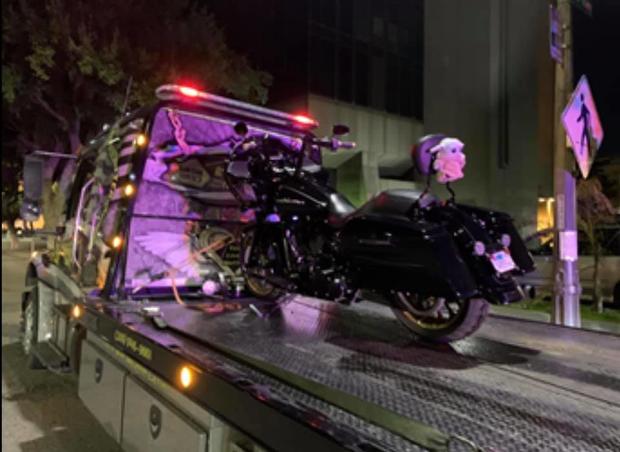 motorcycle towed 