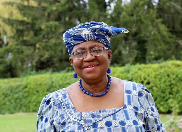 FILE PHOTO: Okonjo-Iweala poses outside a Nigerian diplomatic residence in Chambesy 