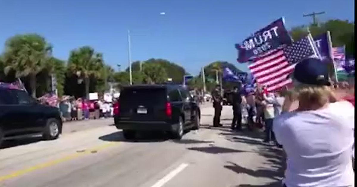 Trump Drives By, Waves To Supporters During Rally Held For Him In West