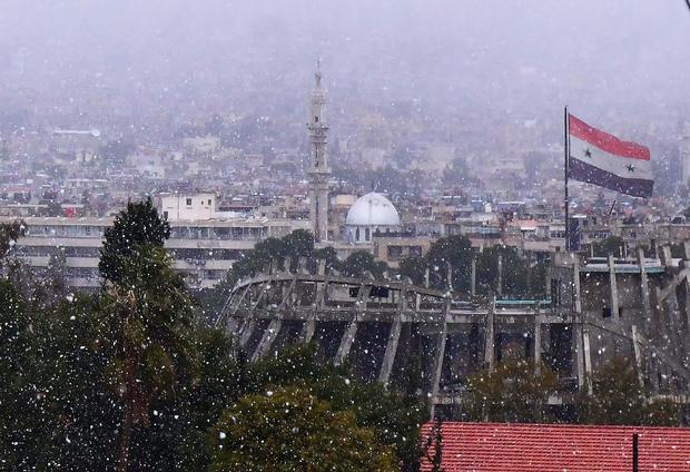 SYRIA-DAMASCUS-SNOW 