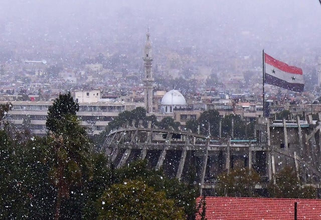SYRIA-DAMASCUS-SNOW 