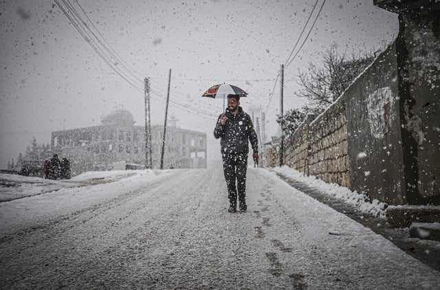 Snowfall in Idlib 