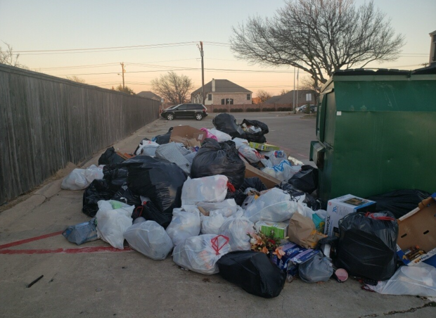 Trash building up in Dallas 