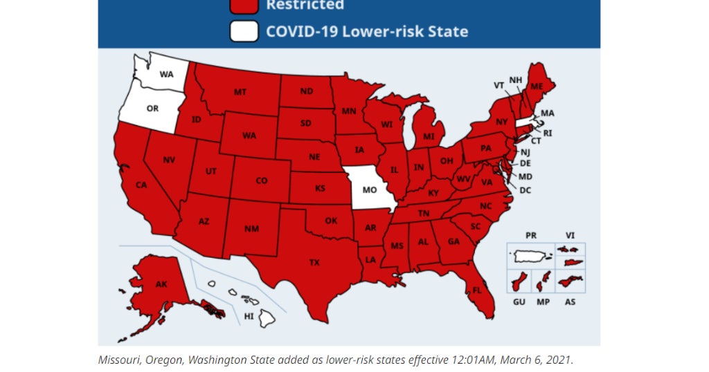 Massachusetts Adds 3 States To COVID19 Travel Order Exempt List CBS