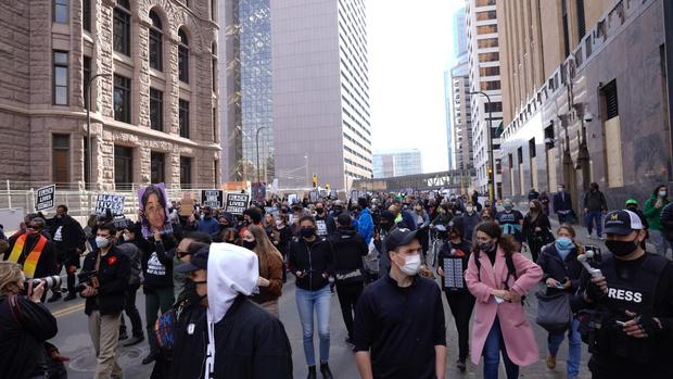 Downtown Minneapolis Protest On Eve Of Derek Chauvin Trial's Start 