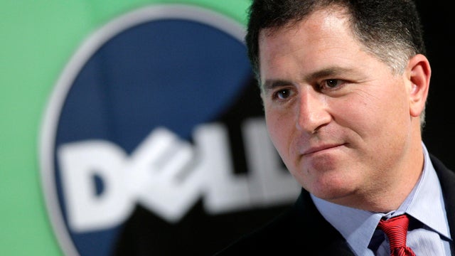 Michael Dell, chairman of Dell Inc., speaks at a news confer 