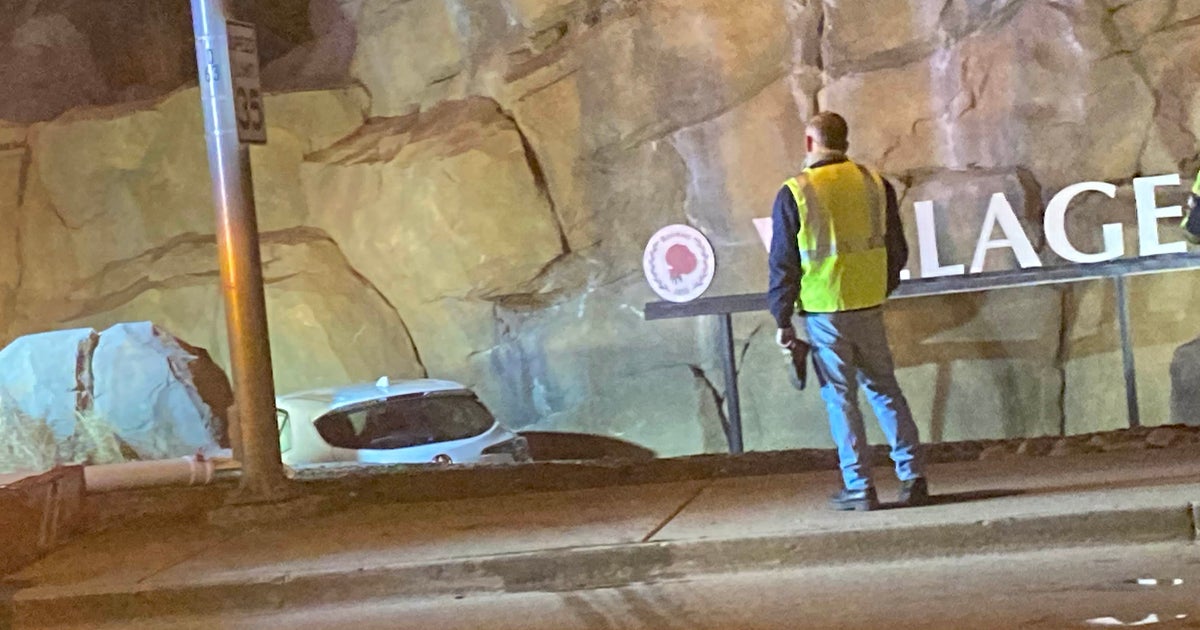 One Injured After Car Crashes Into Rosemont Fountain CBS Chicago