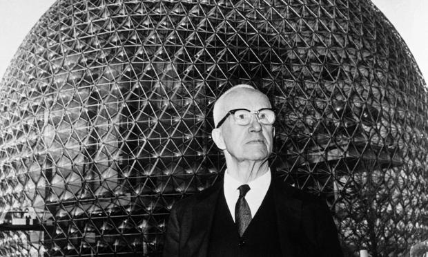 Buckminster Fuller in Front of Dome 