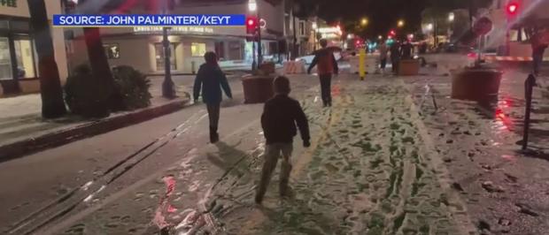 Storm Brings Rare Snow To Santa Barbara 