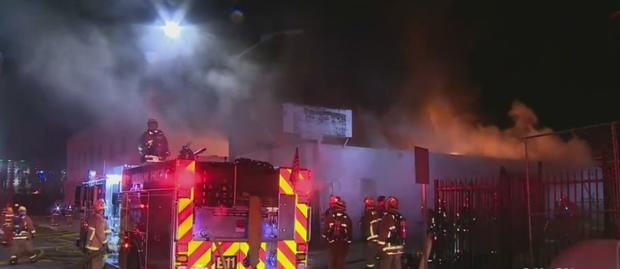 Large 3-Alarm Commercial Fire Breaks Out In Burbank 