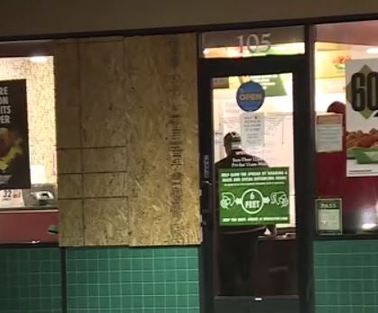 plywood over window 