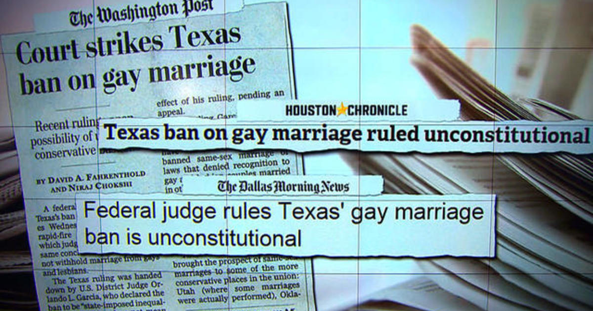 Texas Ban On Same Sex Marriage Unconstitutional Federal Judge Rules Cbs News