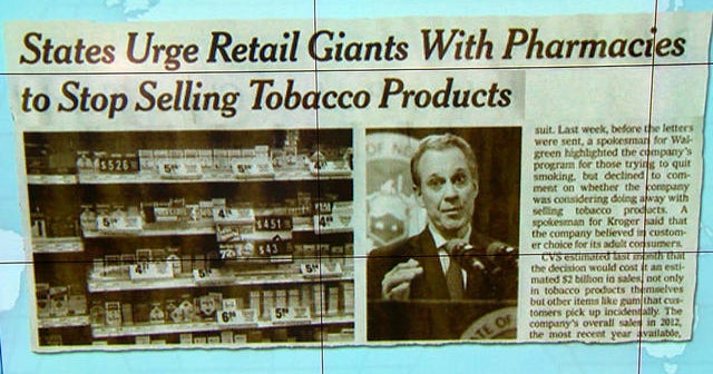 Headlines at 830 States urge big retail stores with pharmacies to stop selling tobacco