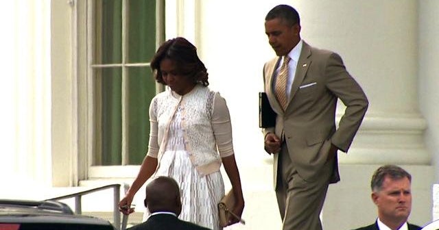 Obama family heads to church on Easter Sunday - CBS News