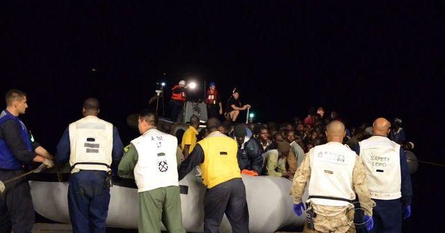 African migrants rescued after boat begins sinking off Italian coast ...