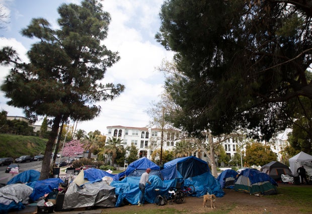 Echo Park Lake homeless encampment 
