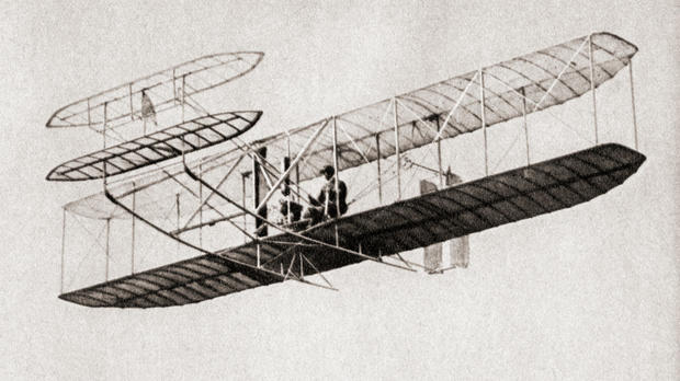 The first controlled, powered and sustained heavier-than-air human flight, on December 17, 1903, four miles south of Kitty Hawk, North Carolina by the Wright Brothers 