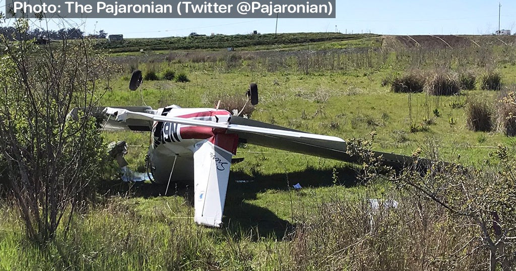Light Plane Clips Power Lines, Sparking Blaze During Crash Landing Near