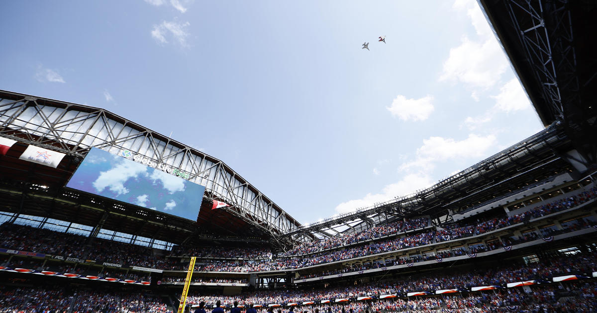 Photos of Texas Rangers full capacity home opener today